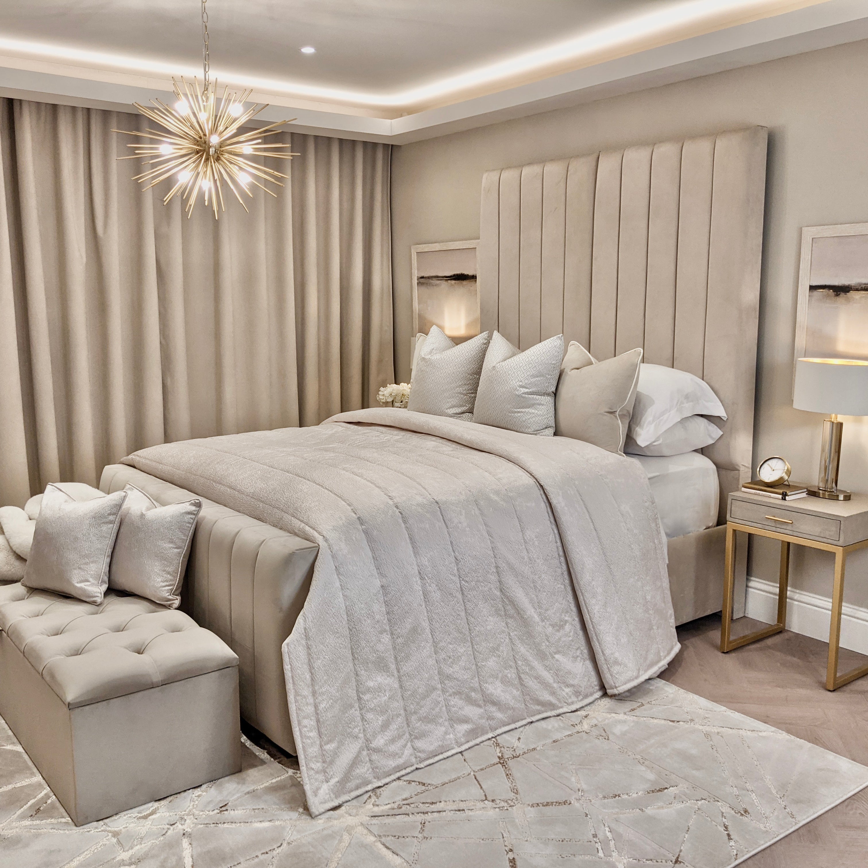 Vanilla Velvet Fabric Sample Bed 