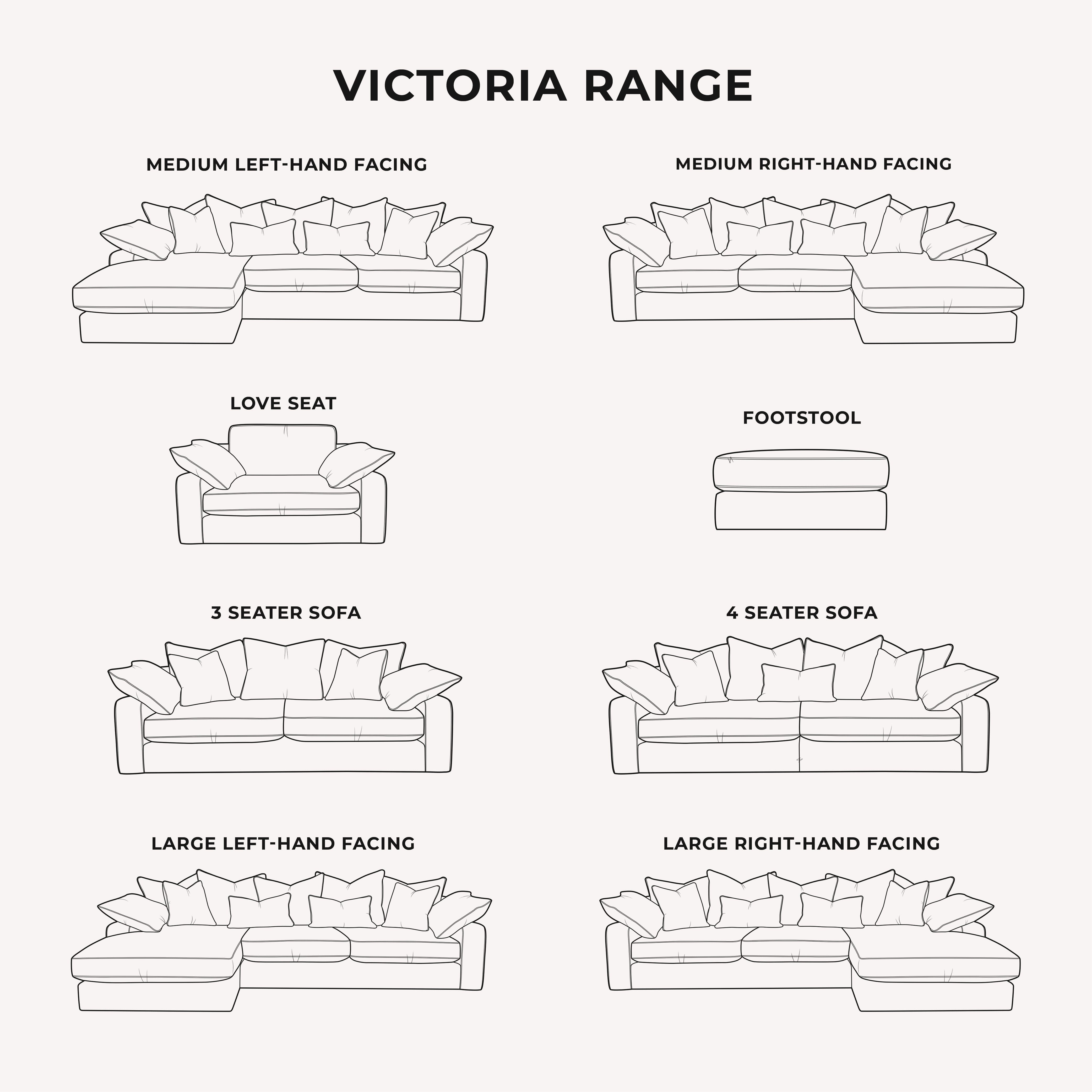 Victoria Mink Velvet Pillow Back Sofa Range MTO Sofa 