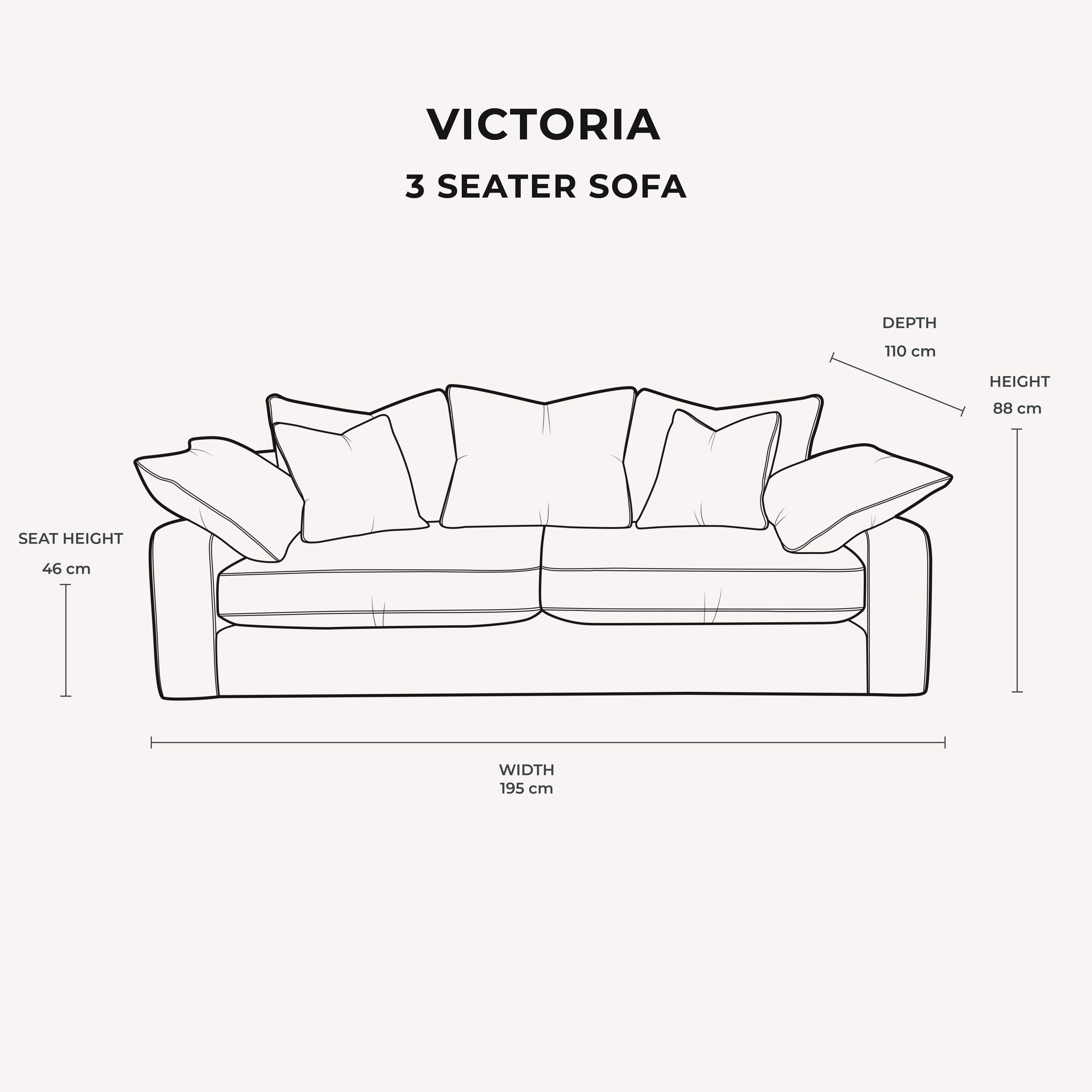 Victoria Mink Velvet Pillow Back Sofa Range MTO Sofa 