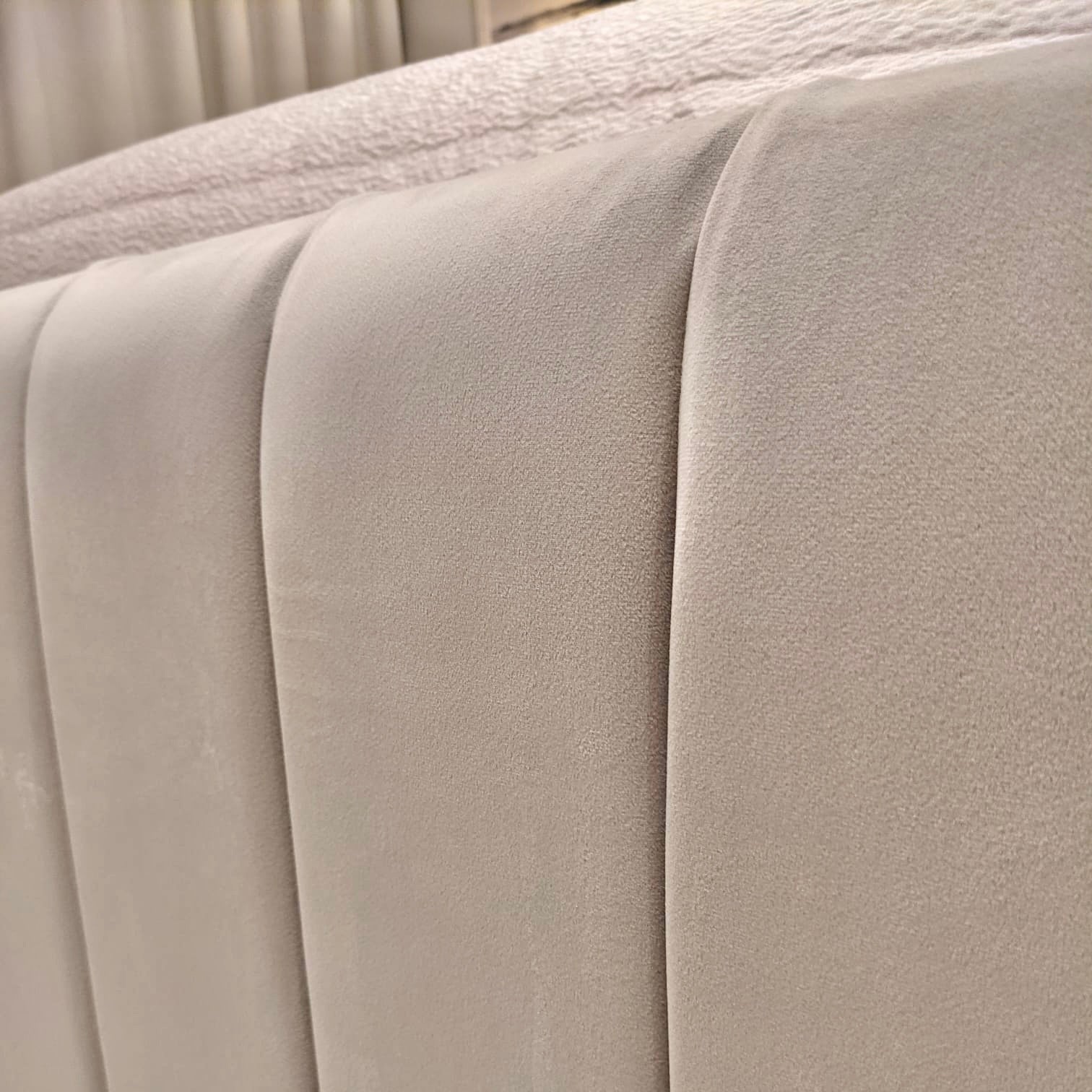 Zana Vanilla Luxury Panelled Bed Bed 