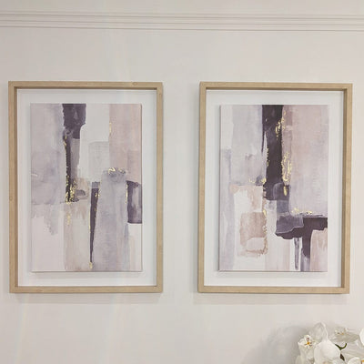 Zayden Abstract Neutral Brush Stroke Wall Art - Set of 2 Art 