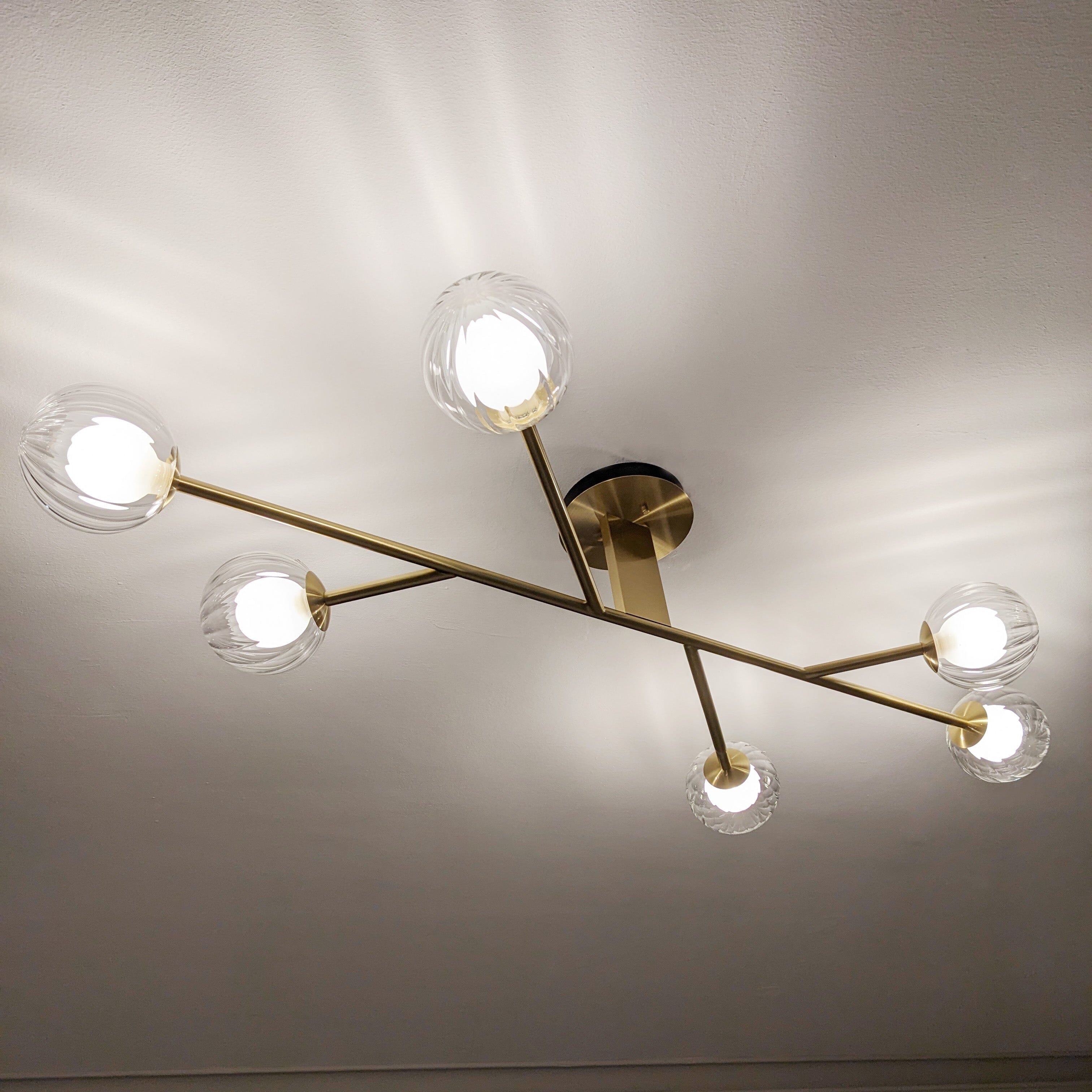 Zayla 6 Light Semi-Flush Brass Ceiling Light Lighting 