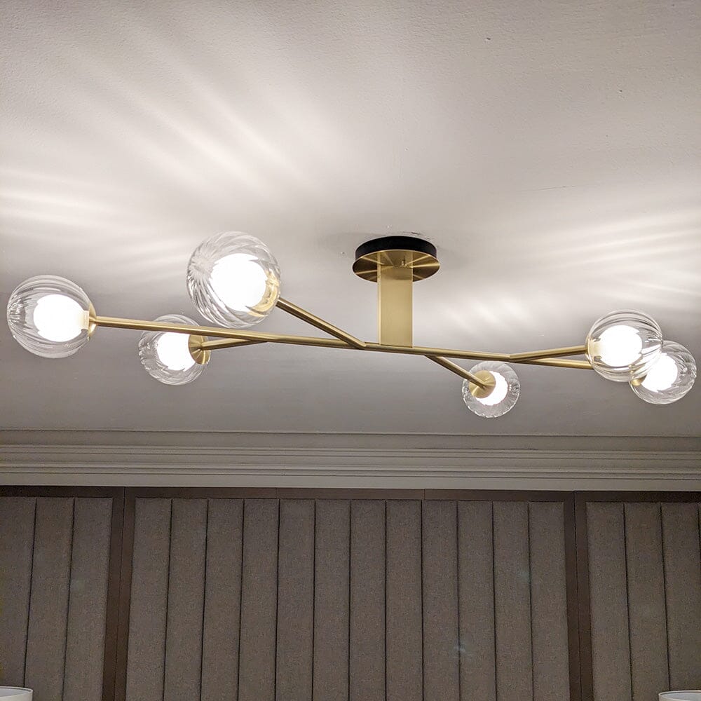 Zayla 6 Light Semi-Flush Brass Ceiling Light Lighting 