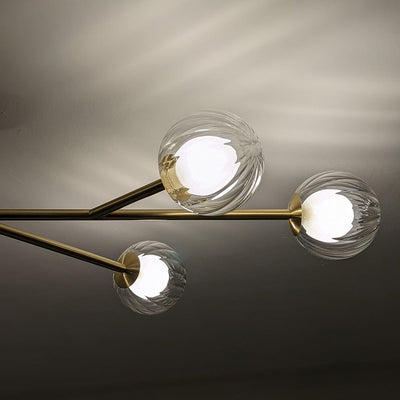 Zayla 6 Light Semi-Flush Brass Ceiling Light Lighting 
