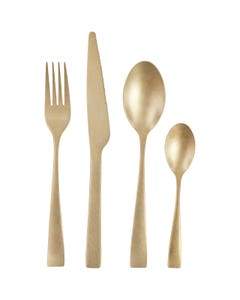 Zoey Gold Finish 16 Piece Cutlery Set Kitchen 